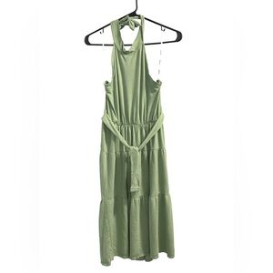 Light Olive Green Halter top Dress